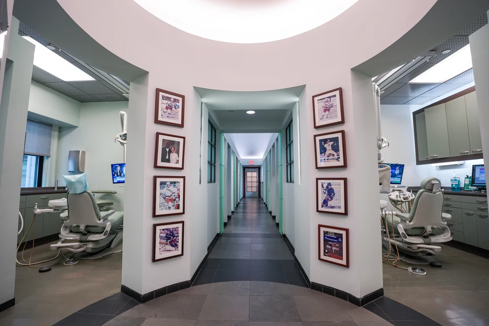 Hallway between dental treatment rooms