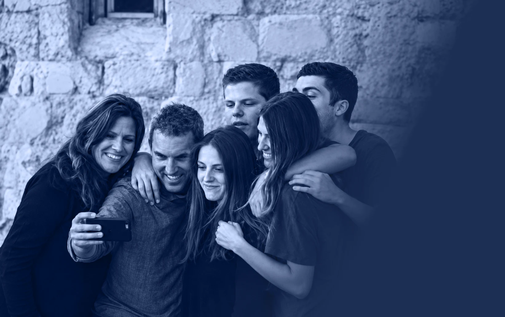 Friends smiling together