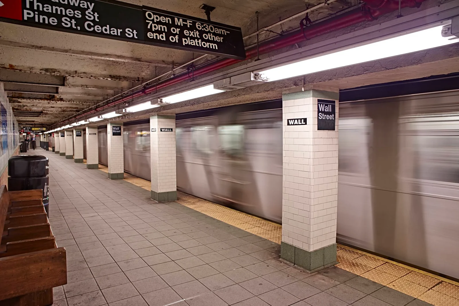 Wall Street subway station near the practice