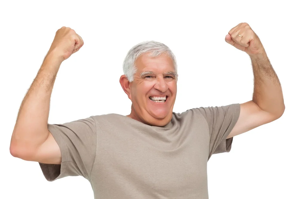 Happy patient celebrating