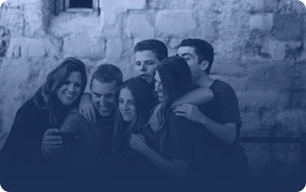 Friends smiling together